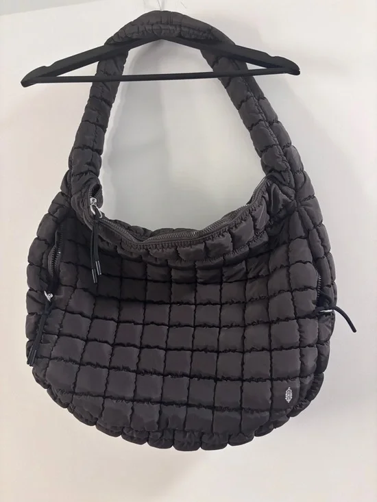 Free People Quilted Puffer Hobo Bag - Chocolate - Picture 3 of 3